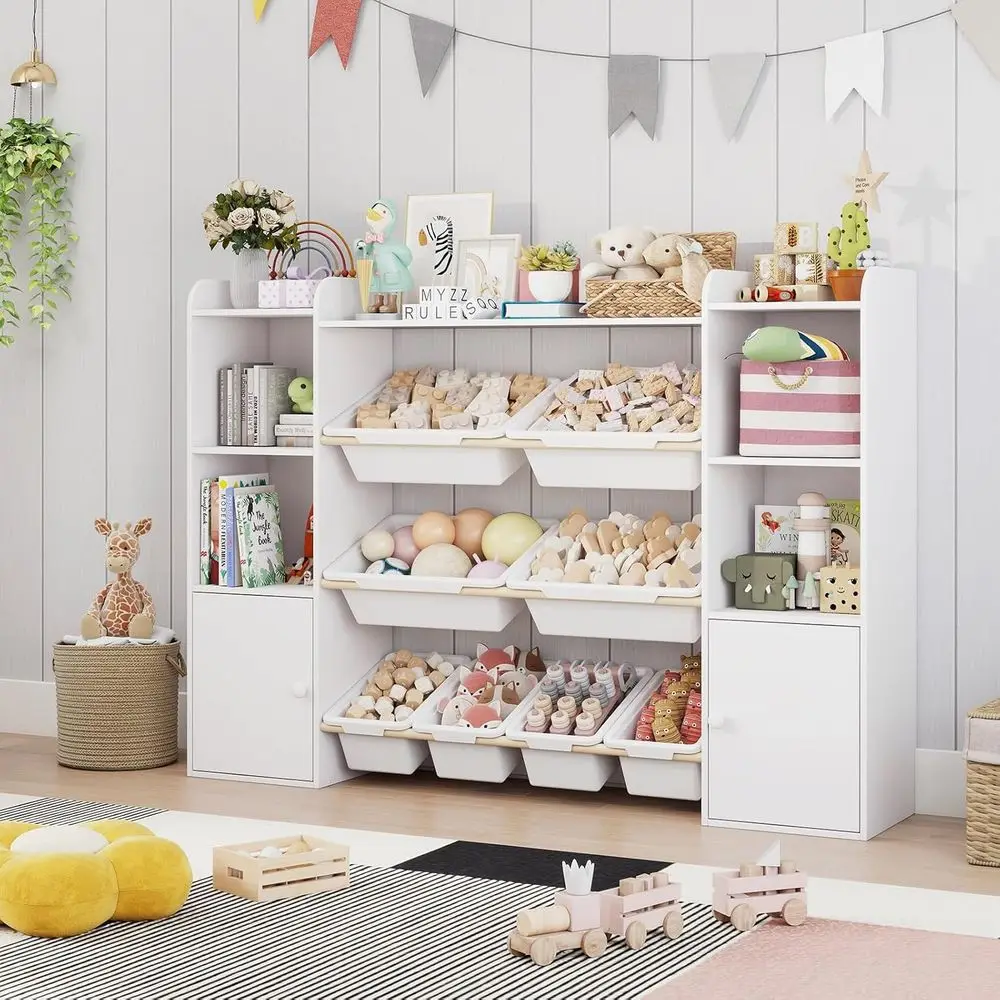 

Органайзер для детских игрушек на 8 секций с полками, идеально подходит для книг малышей, классных комнат, гостиных, детских комнат, игровых комнат