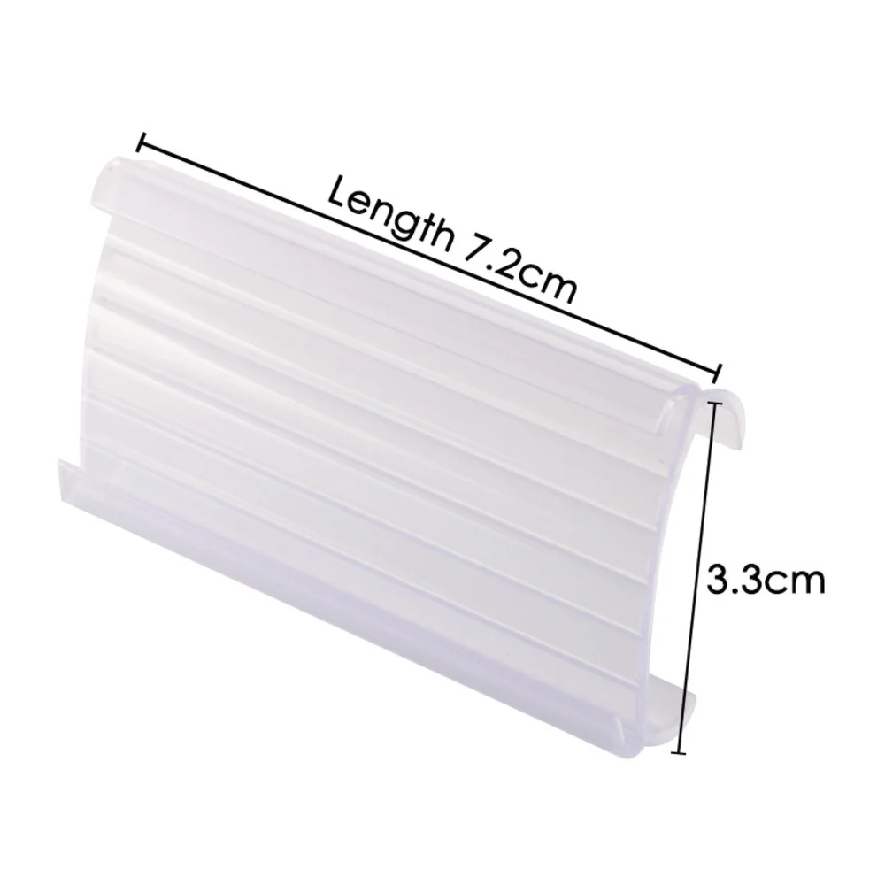 Storage Display Rack Label Holder Arc Open-face C-channel Data Strip For Wire Shelves Curved Front Face Improves Viewing Angle