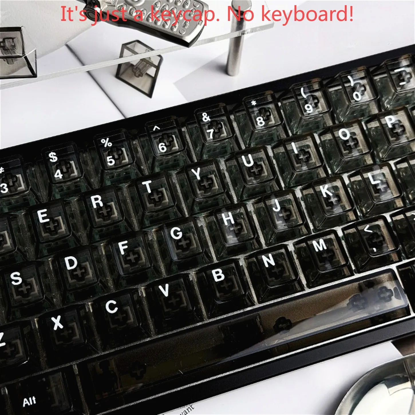 White Heart-shaped Black Transparent Cherry Keycap Kit 130/21Keys PC Large Optical Transmission Capacity for Mechanical Keyboard