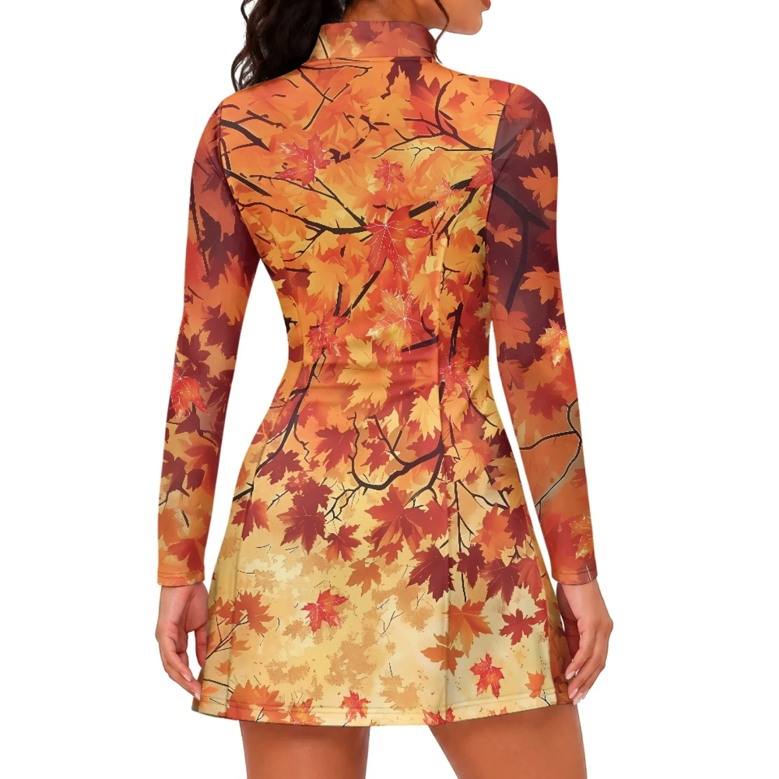 PENSTROLL Maple Leaf Tennis Dresses Tennis Golf Dress 2 Piece Romper Dress for Workout Casual
