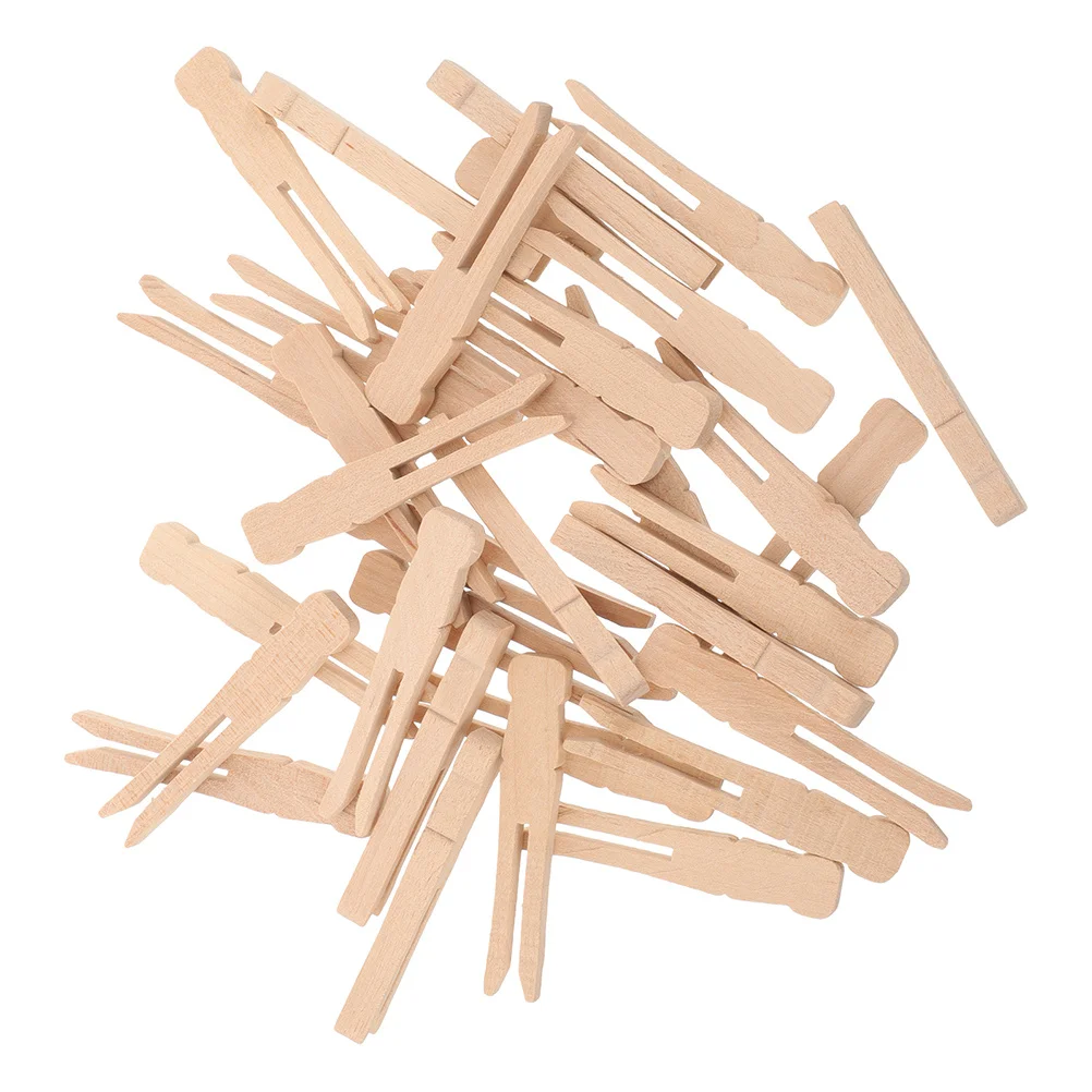 

50Pcs Round Wooden Clothes Pegs Clips Quilts Drying Pins Durable Clothespins Wooden Quilt Clips