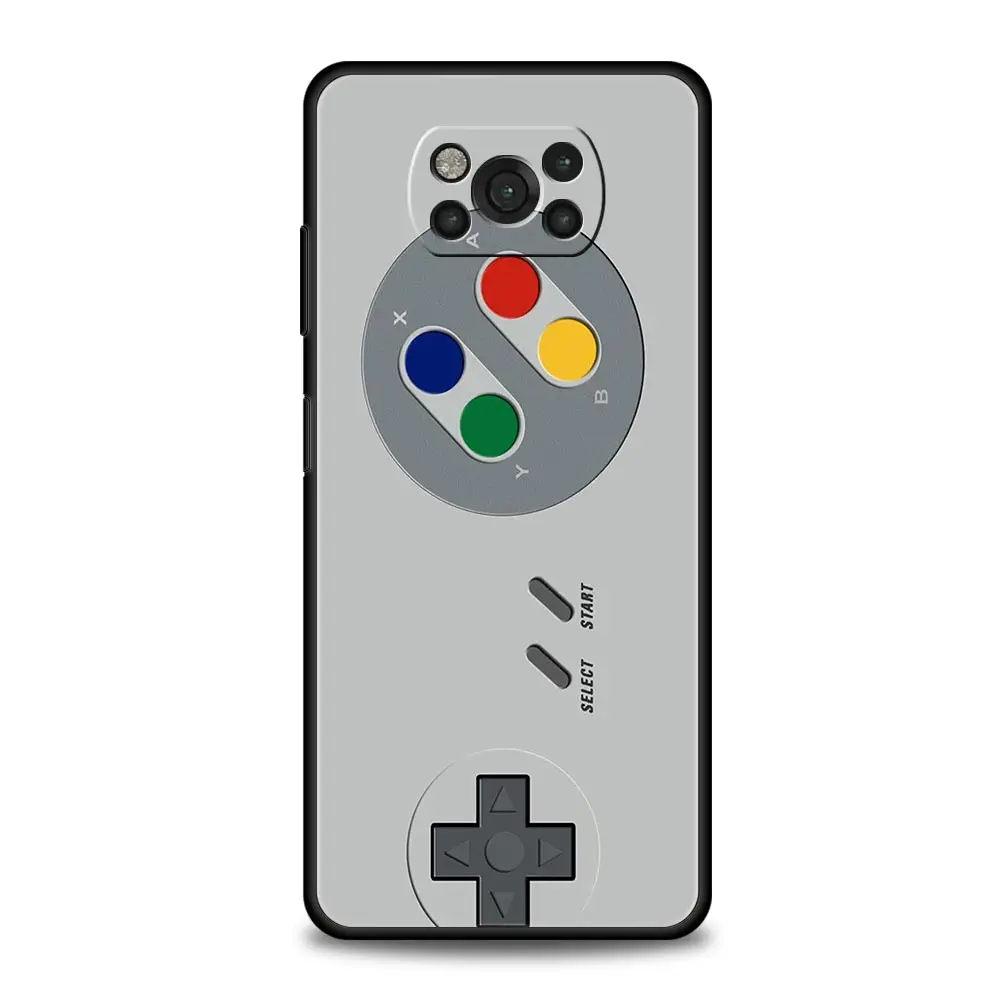 Phone Case For Xiaomi Poco X6 X5 X4 Pro 5G X3 NFC F5 F4 M5 M4 M3 F3 GT C51 C50 C55 Black Cover Video Game Boy Vintage GamePad