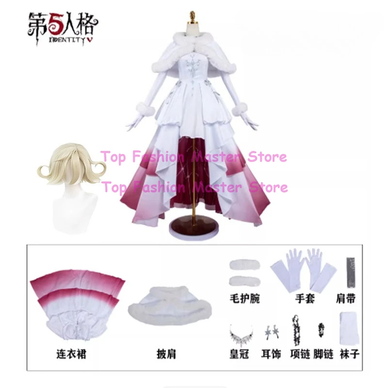 

Ice Snow Festival Bloody Queen Cosplay Game Identity V Mary Cosplay Costume Women Winter Dress Cloak Set Outfit for Woman
