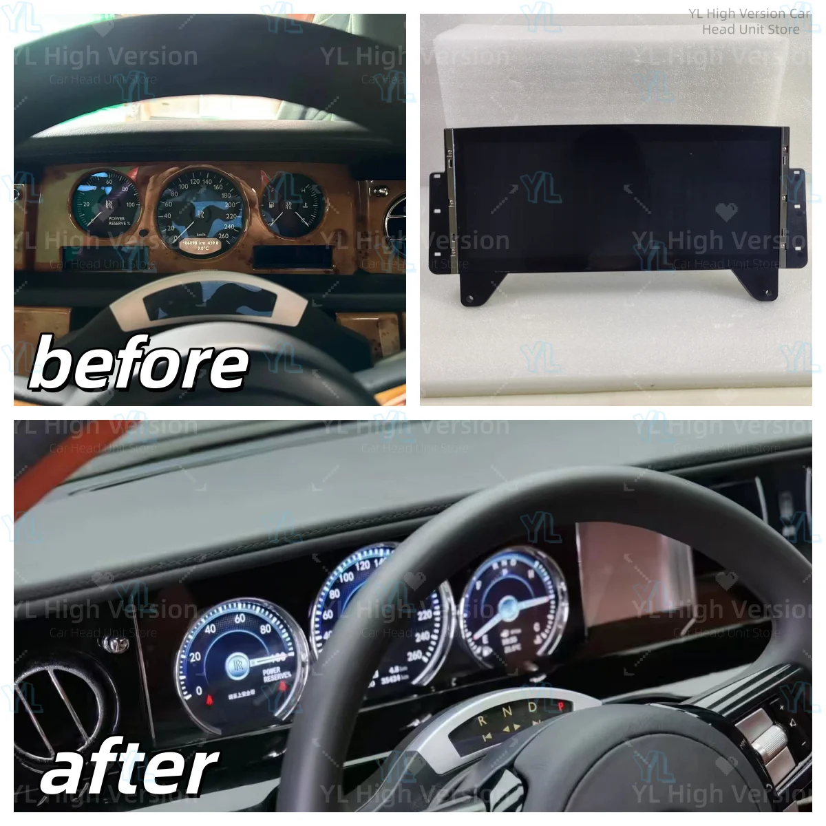 

Цифровая приборная панель CY 12.3" LCD (виртуальный кокпит) для Rolls Royce Phantom 2004-2013: Обновление приборной панели и спидометра