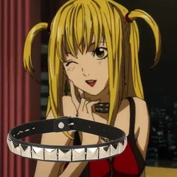 Anime Death Note Necklace Misa Amane Leather Choker Necklaces For Men Women Hip Hop Punk Rivet Collar Cosplay Jewelry Gifts