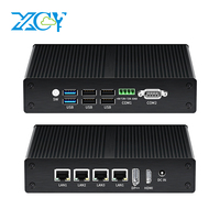 Fanless Industarial Mini PC Intel Processor N100 4x 2.5G Ethernet i225V RS485 RS232 6x USB WiFi Firewall Router Windows Linux