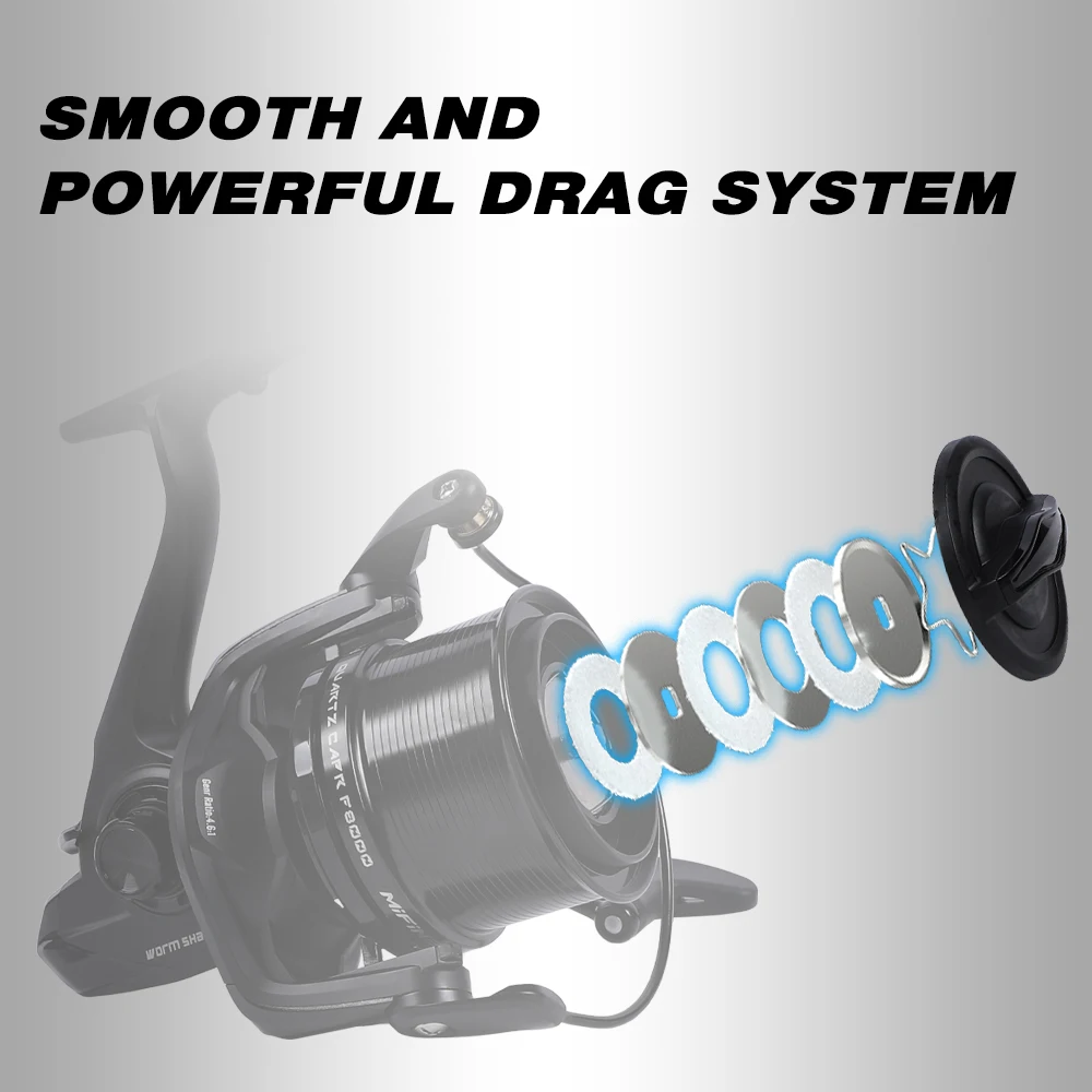 MIFINE QUARTZ CAPR Fishing Reel 18KG Max Drag 4.6:1 Gear Ratio Spool Coil Metal 5+1BB Carp Spinning Reels Saltwater Freshwater