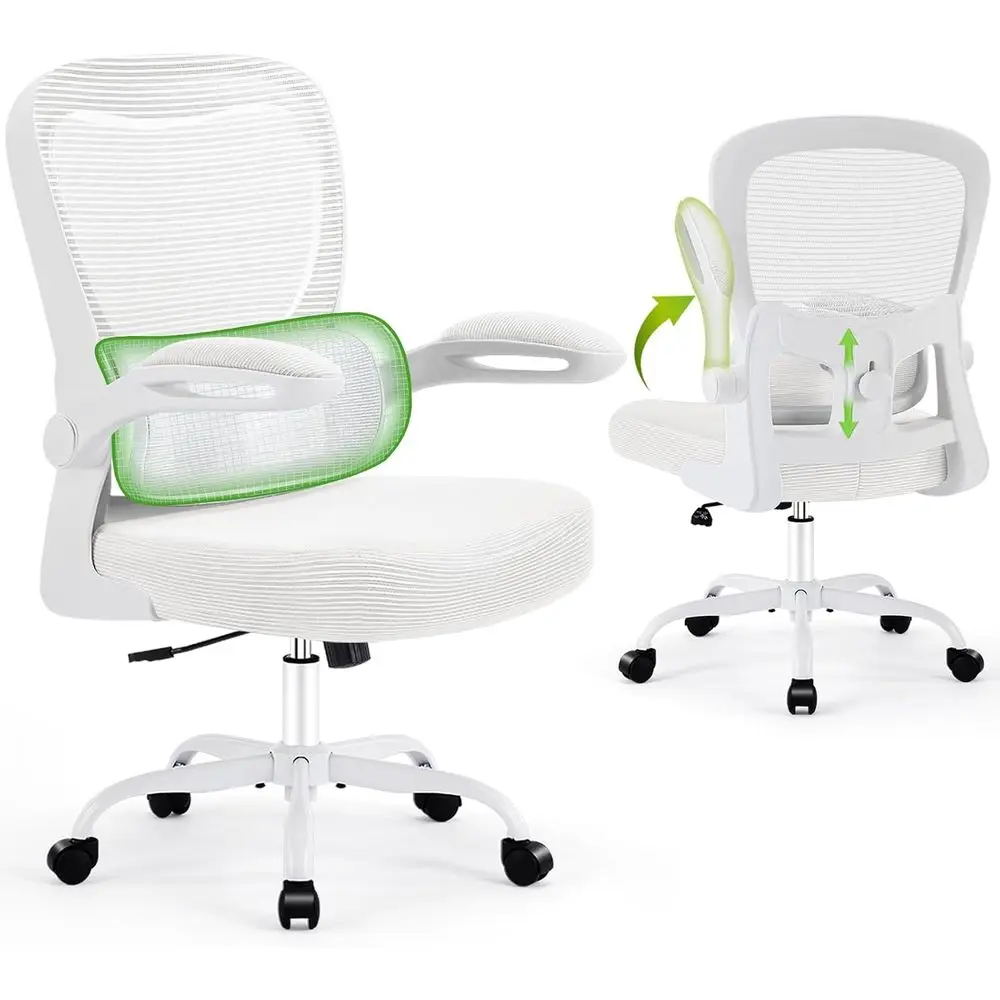Oice Chair Ergonomic Desk Chairs with Adjustable Lumbar Support, High Back Breathable Mesh Chair with Wheels& lip-up Armrests,Ro