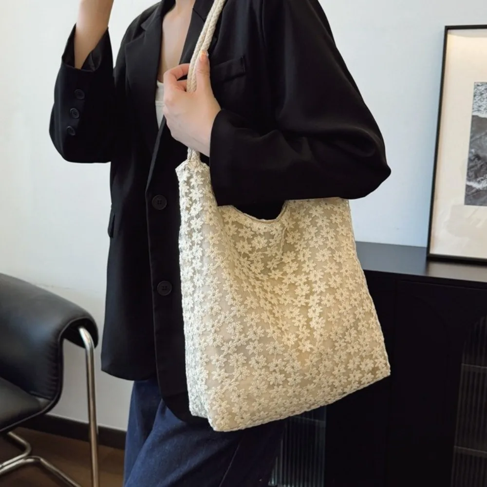 الموضة بلون زهرة حمل حقيبة سعة كبيرة الباليه نمط تحت الإبط حقيبة يد الكورية نمط القماش حقيبة كتف المرأة #3