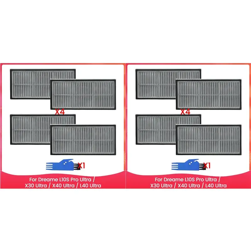 Filtros Hepa TCF-8X para aspiradora robot Dreame L10S Pro Ultra / X30 Ultra / X40 Ultra / L40 Ultra, piezas de repuesto