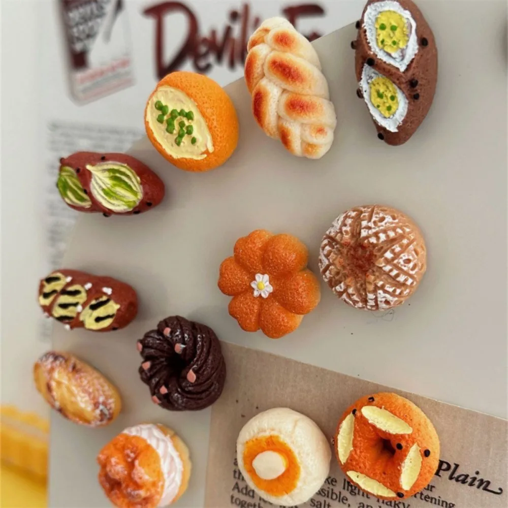 24PCS Simulation Alkali Water Bread Push Pin Cartoon Plastic Felt Board Push Pin Cute Soft Wood Board Push Pin Felt Board
