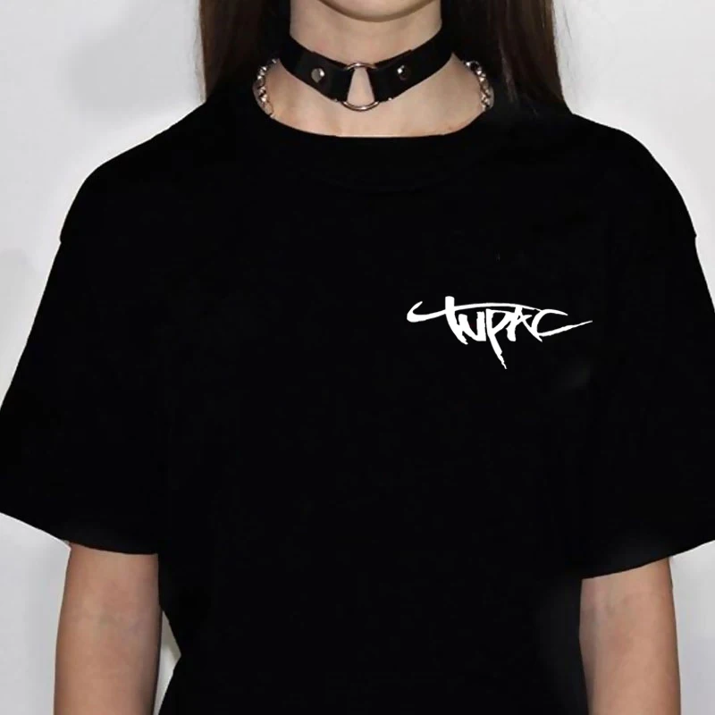 Tupac-T-shirt décontracté pour hommes, streetwear, grunge, grande taille, kawaii, harajuku