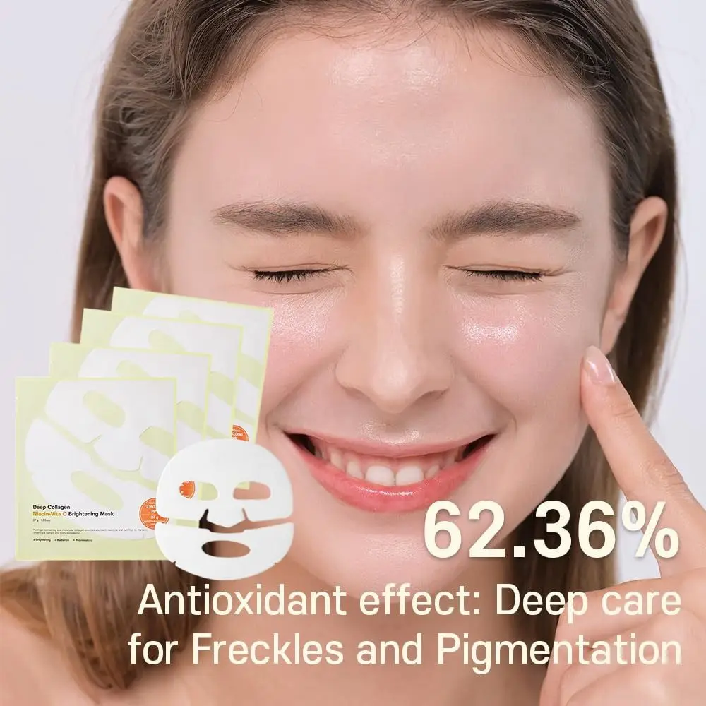 Deep Collagen Deep Collagen Soothing Mask Niacin-Vita C Brightening Elasticity Overnight Collagen Face Mask Soothing Anti-Aging