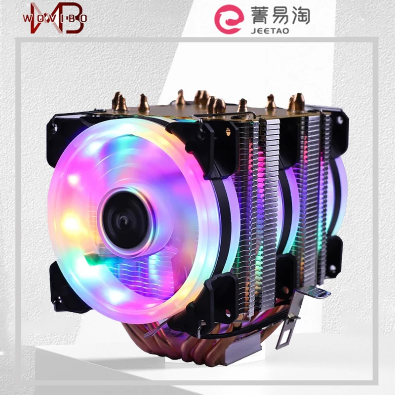 

Wovibo 6 Heatpipes RGB CPU Cooler Radiator Silent PWM 4PIN 150W For Intel LGA 115X 1200 1700 2011 X79 X99 AM3 AM4 Ventilador