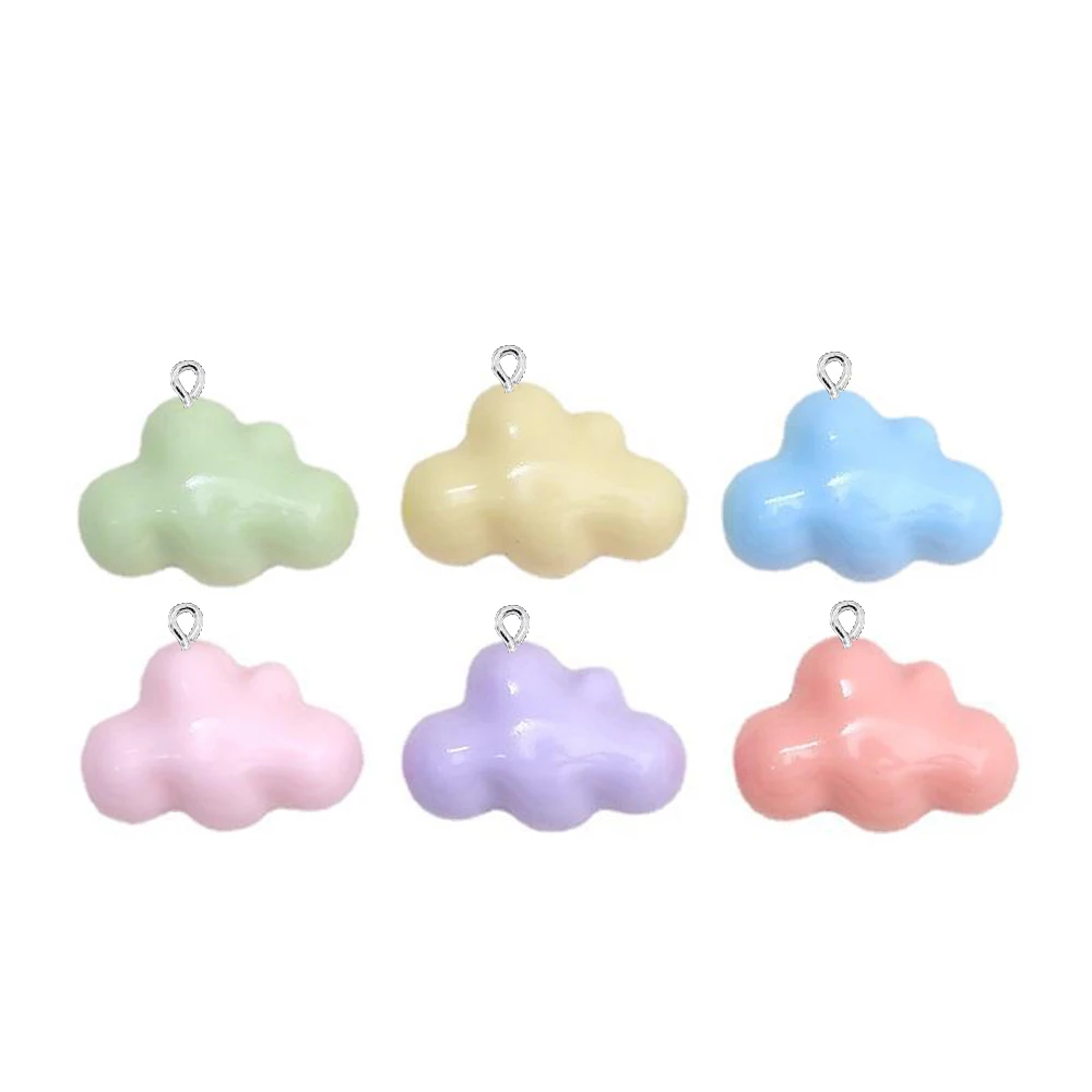 10PCS Shiny Colorful Clouds Series Flat Back Charms For Earrings Bracelet Hairpin DIY Jewelry Pendants Decoration Accessories