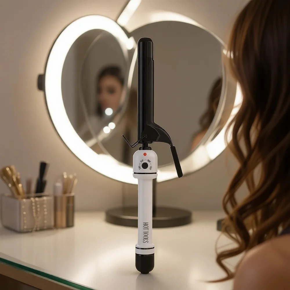 Professional Nano Ceramic One Inch Dual Voltage Curling Iron for Bouncy Curls