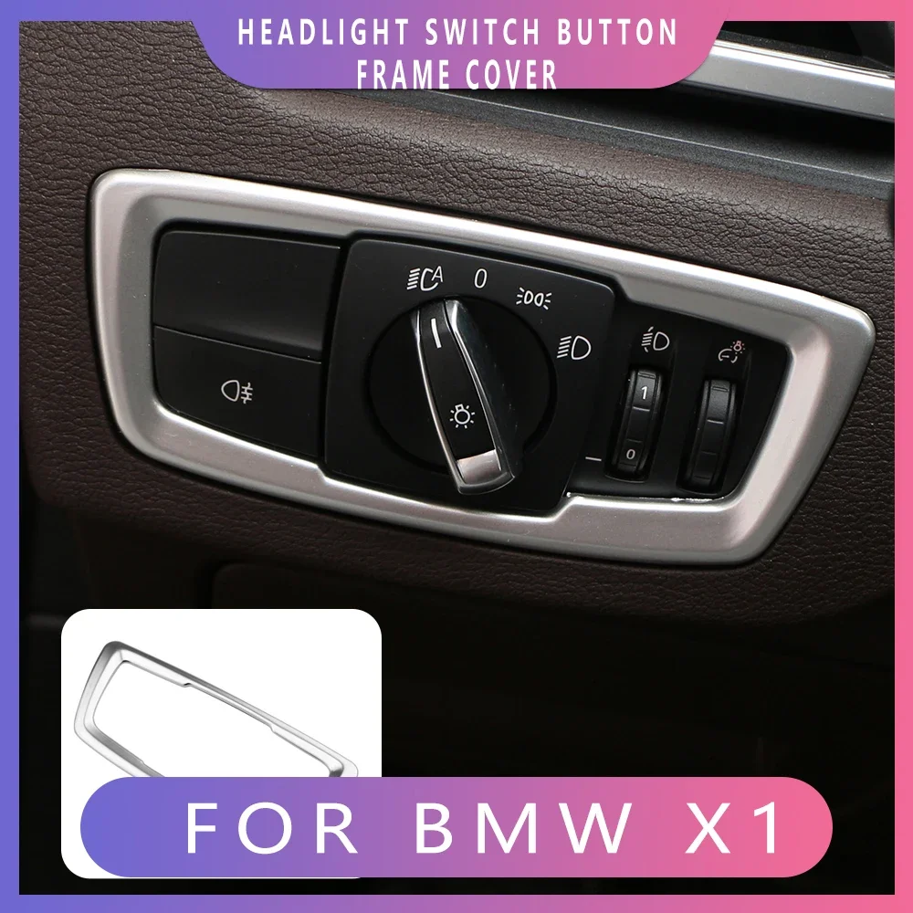 Car Headlight Switch Button Frame Cover Trim for BMW X1 F48 2016 2017 2018 2019 2020 X2 F39 Decoration Sticker Accessories