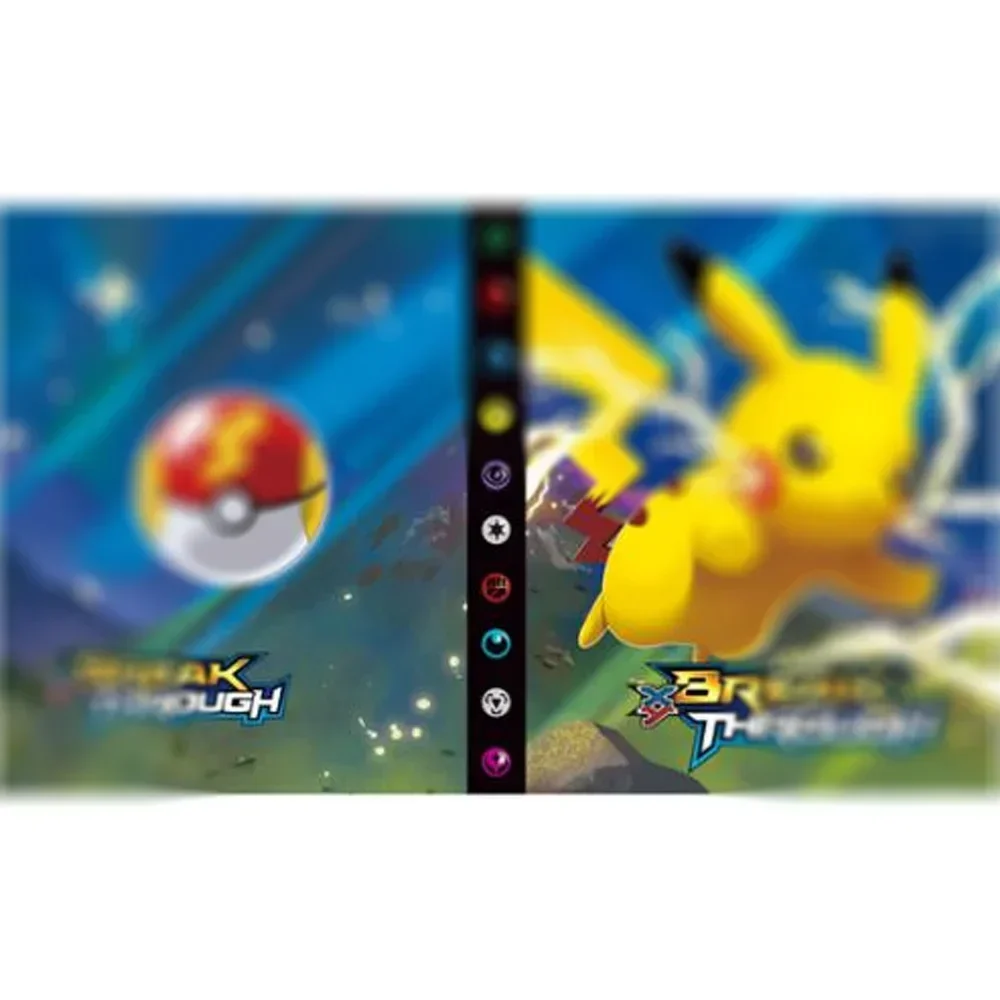Game Card Collection Binder  4 Pocket 240PCS Waterproof Zippered Notebook for Valuable Cards Cartoon VMAX Game Collection Folder