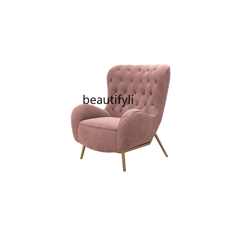 

French Entry Lux Couch Cream Style Pink Modern Minimalist Queen Chair Single Leisure Living Room Home