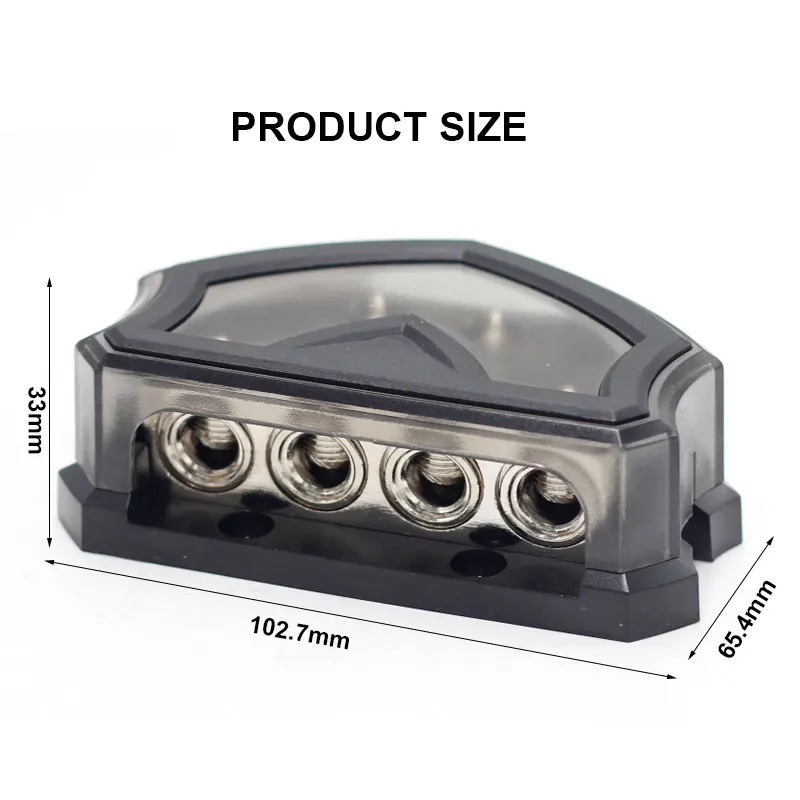 1x4GA in 2x8GA OUT Zinc Alloy Car Audio Automotive Amplifier Distribution Block Double-layer Arrangement of Outlet Holes