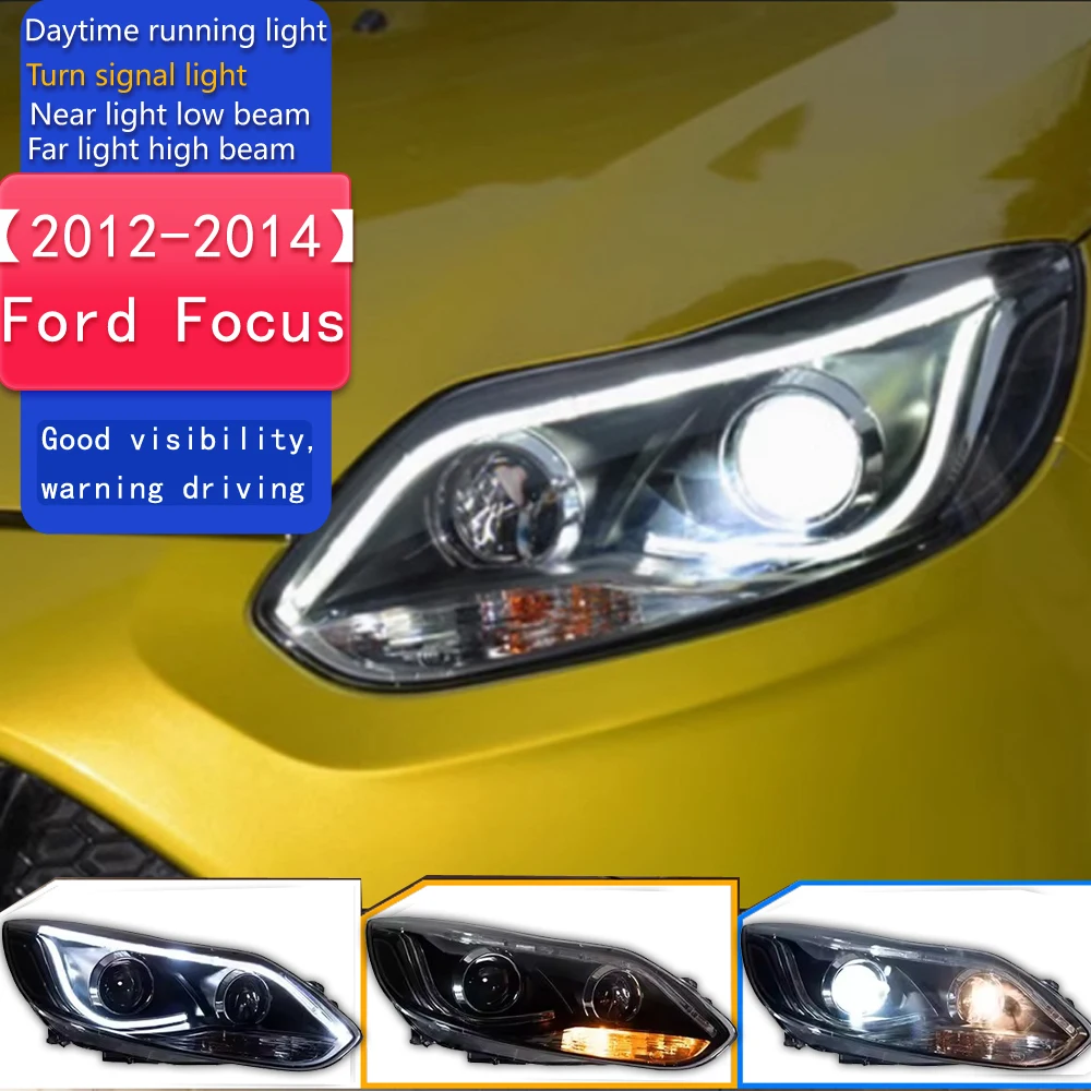 

Стайлинг автомобиля для фар Ford Focus 2012-2014 Focus 3 светодиодные фары DRL спрятанные фары «ангельские глазки» биксеноновые аксессуары