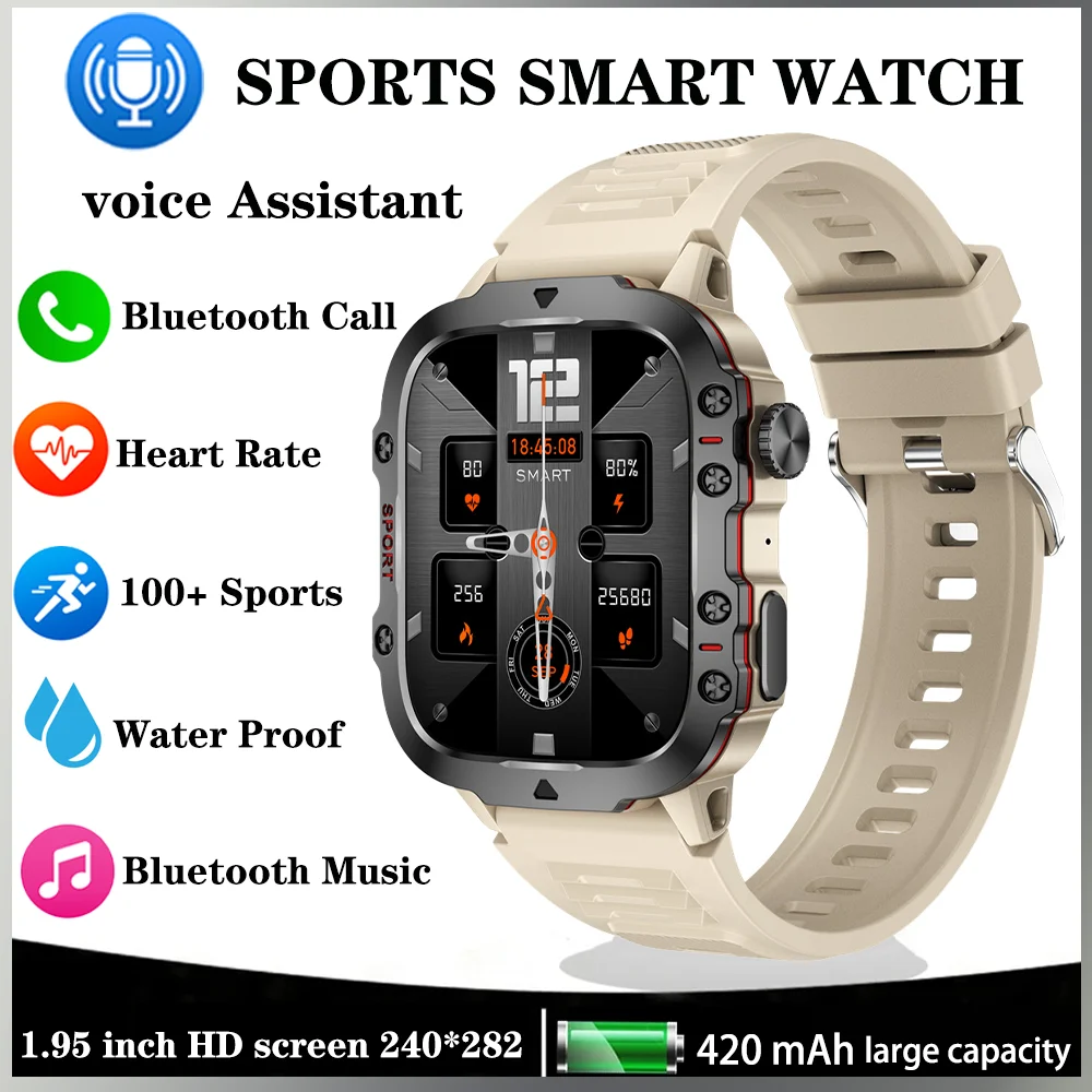 

Xiaomi Mijia 1.96" Smartwatch Man Voice Assistant Bluetooth Call Heart Rate Monitoring Sport Fitness Waterproof Watches Fo Women