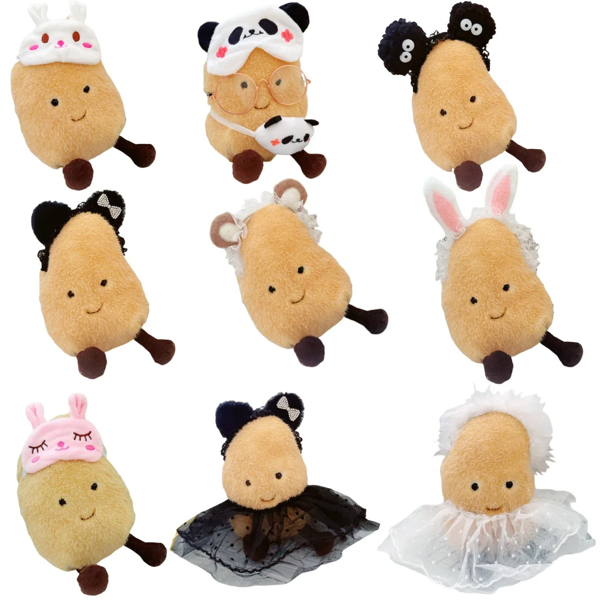 

19cm JC Funny Potato Plush Doll Clothes Cute Bear Hair Band Panda Eyeshade Kawaii Idol Doll Clothes Accessories Toys Gifts