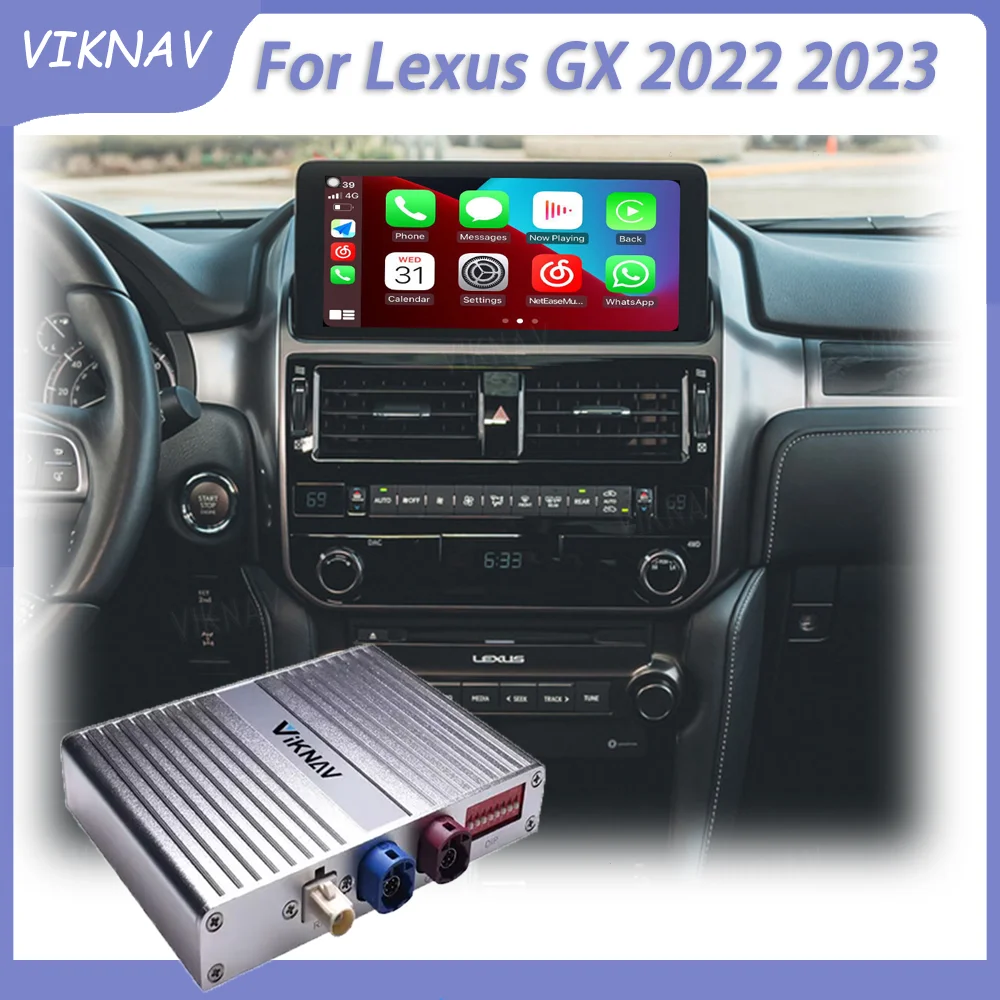 Viknav Linux System Decoder Box For Original Car 12.3 Inch Lexus GX 2022 2023 GPS Navigation Linux Interface Multimedia Player