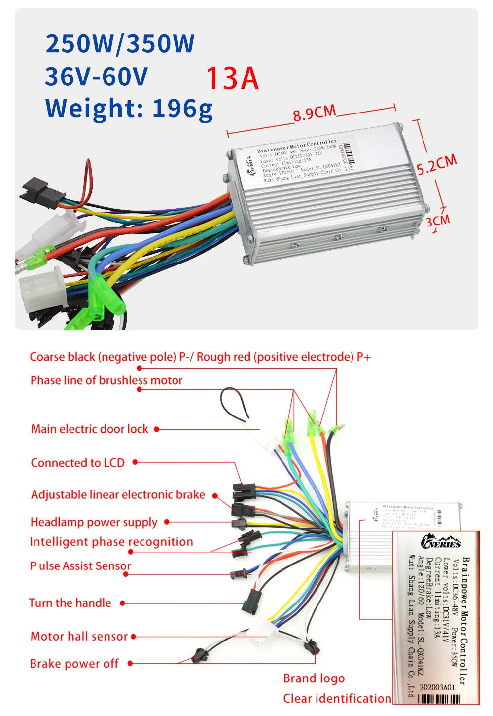 Elektrofahrrad 13A/18A/25A/28A/38A Bürstenloser Motorcontroller LCD-Display Intelligente Steuerung Mehrere Spezifikationen – Detail 3