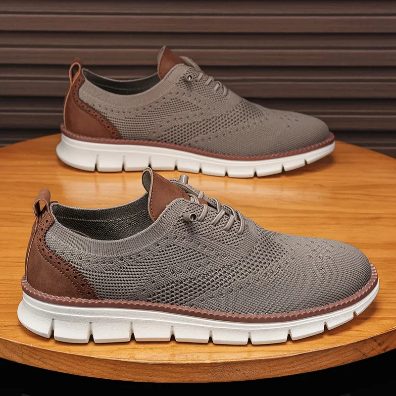

Men's Casual Sports Shoes with Breathable Mesh Lightweight Formal Shoes Soft Soles Comfortable Walking Oxford Shoes Oversized