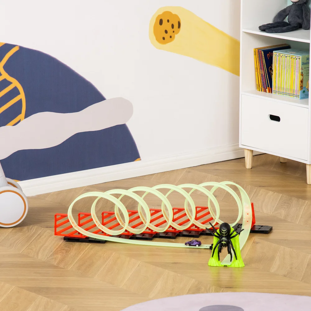 Track Builder DIY-lusset met lichteffect Spider Model Pull-back auto