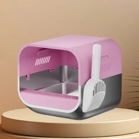 

Large 63L Stainless Steel Cat Bedpan Box Non-Stick Bottom Convenient Anti-Spill Shovel Deodorant Spray Easy Clean Accessories