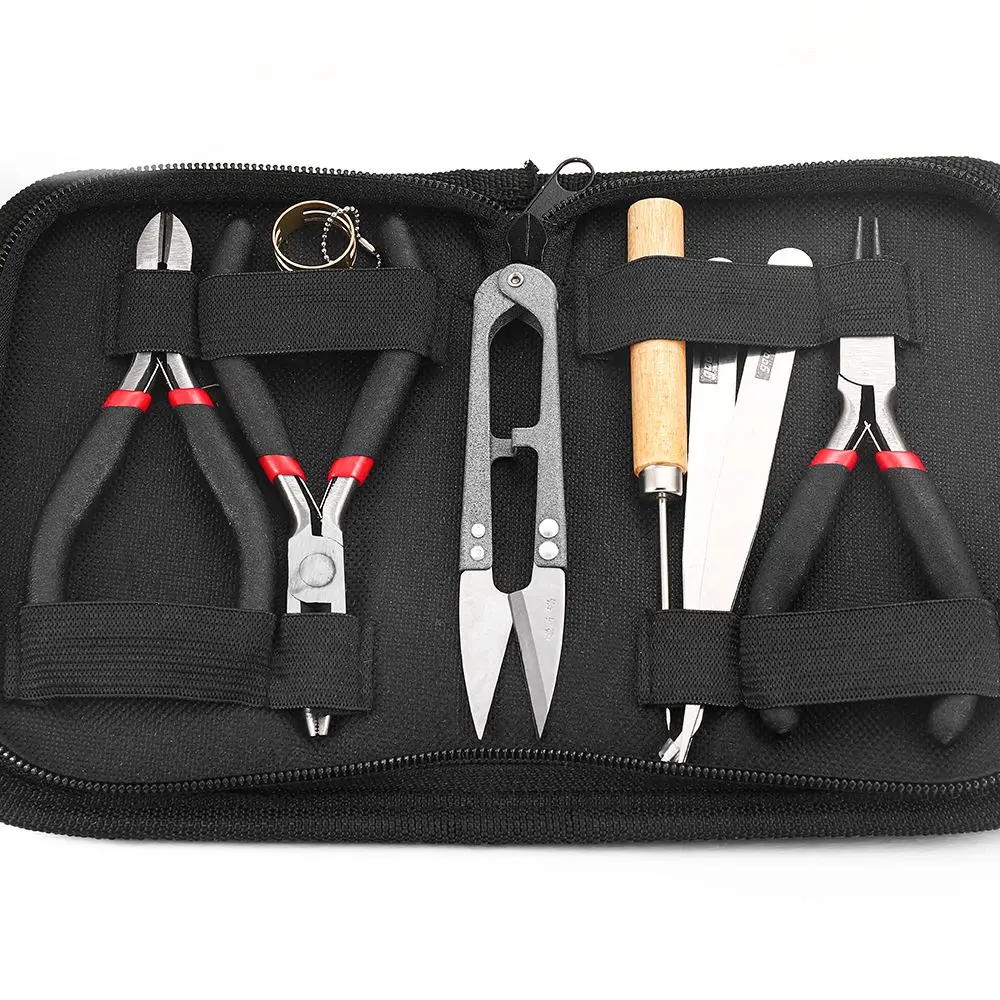 5inch Pliers Set Pliers Flat Round Nose End Cutting Winding Pliers  Jewellery Making Hardware Tool Bag