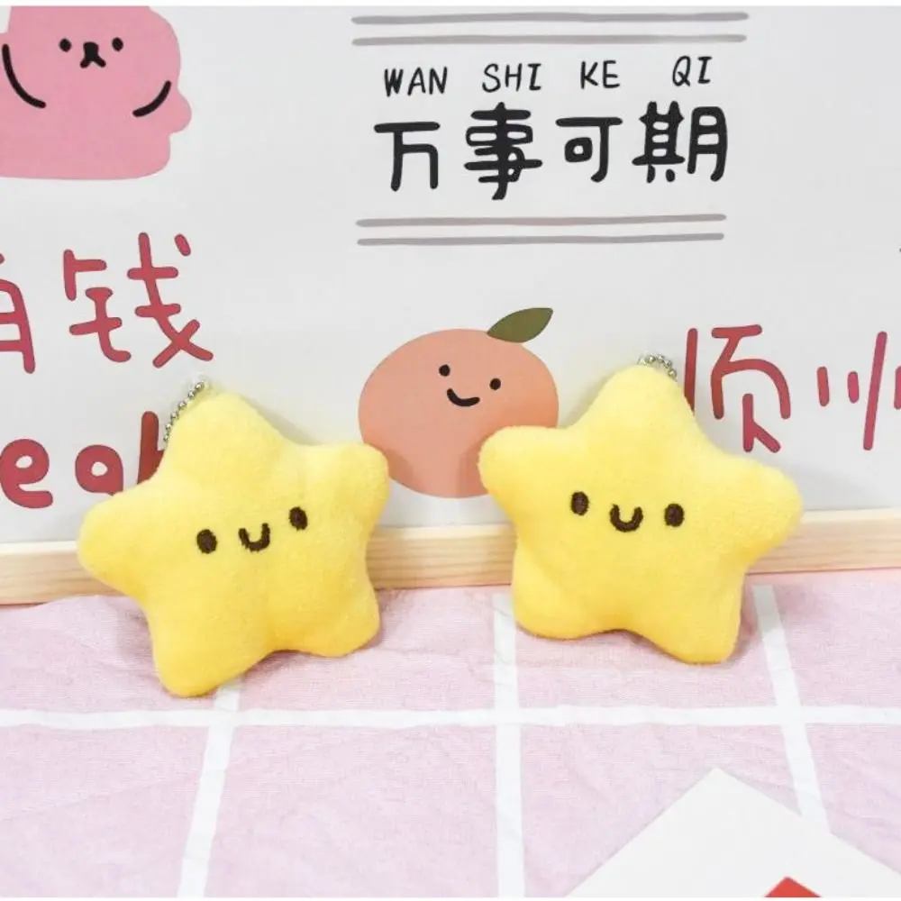 

Soft Star Plush Keyring Diy Pendant Key Chain Handmade Plush Pentagram Key Chain Cartoon Star Star Plush Pendant Girls Gift