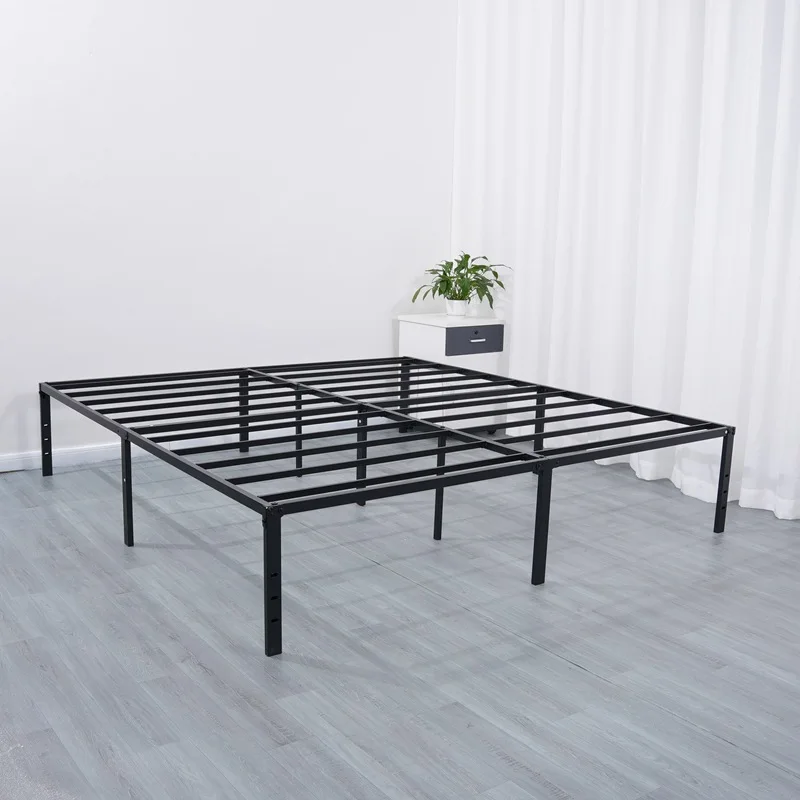 16 Inch Metal Bed Frames with Round Corner Legs No Box Spring Needed Heavy Duty Metal Platform Bed Frame Under-bed Storage Space