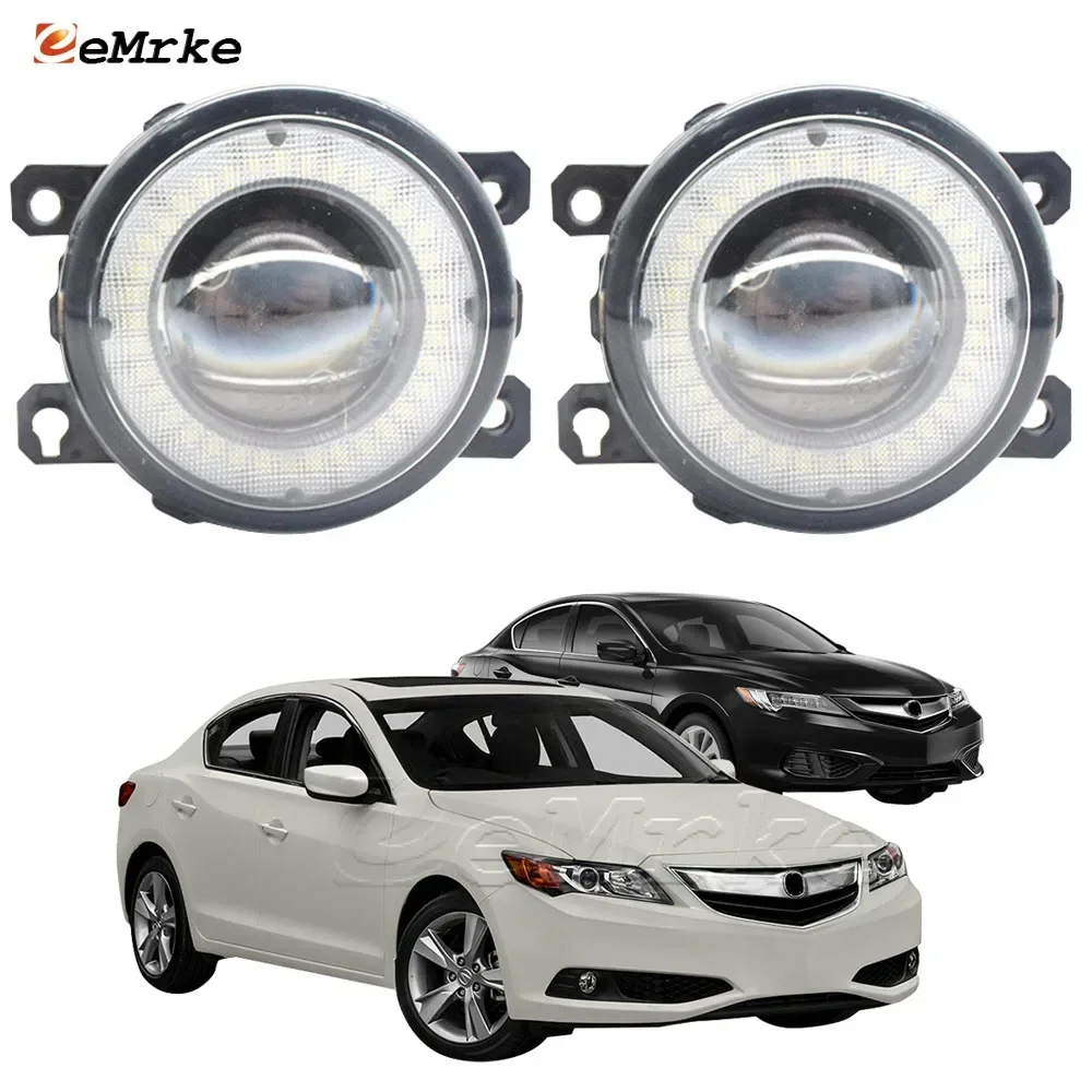 Car Lens LED Angel Eye and Fog Lights Assembly DRL Daytime Running Light Lamp for Acura ILX DE 2013 2014 2015 2016 2017 2018