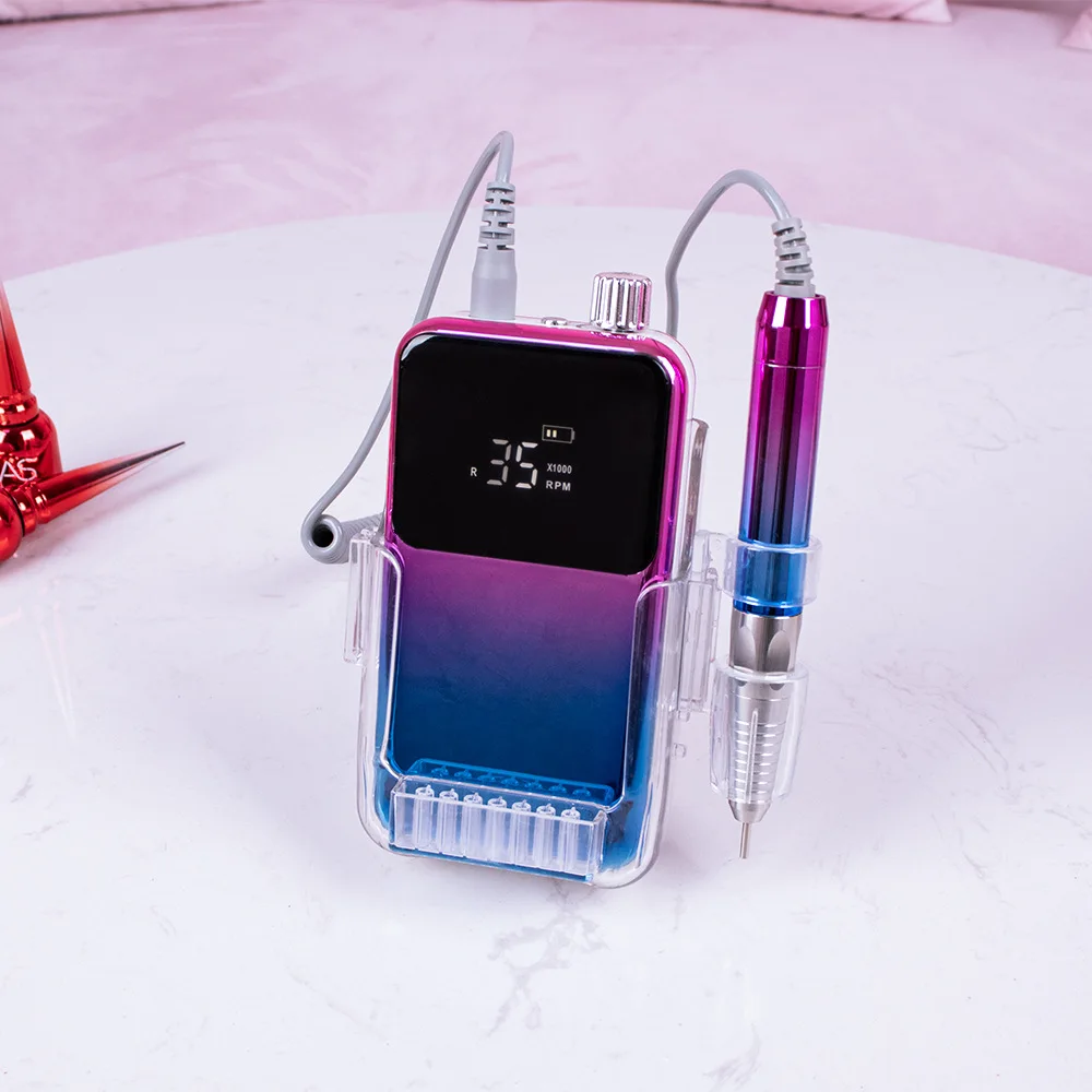 Cross-border new rechargeable nail polisher nail remover polishing tool gradual change color brushless portable nail polisher