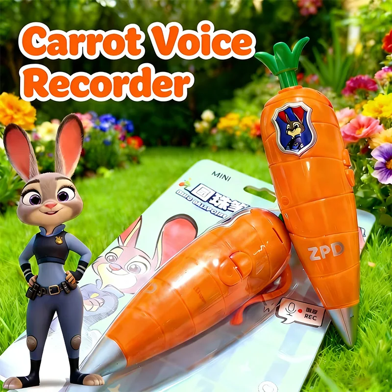 

Disney Zootopia Judy в форме моркови 2-в-1 диктофон шариковая ручка 60-сенндная функция записи канцелярские принадлежности шариковая ручка