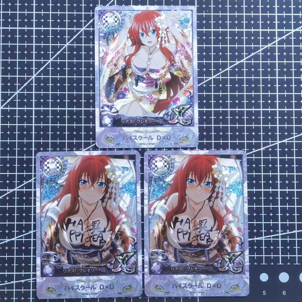High School D D Textured Glitter การ์ดสะสม Rias Gremory Asia Argento Himejima Akeno Rainbow แฟลช Anime Boy วันหยุดของขวัญ