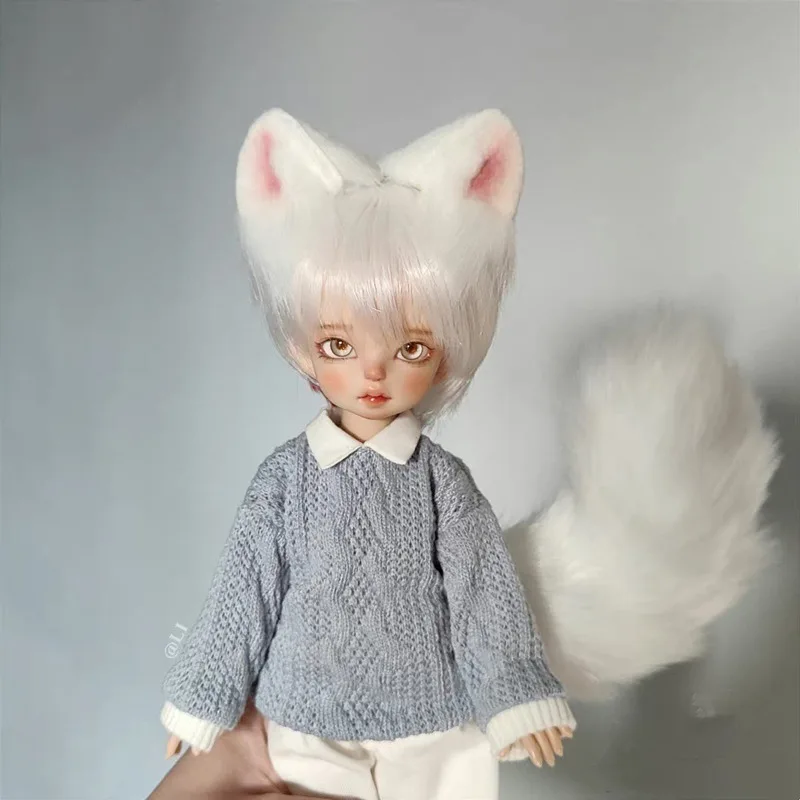 Handmade Work Cat  Beast Ear Tails Nekomimi Doll Use Cat Wolf Ear Beast Ear 1/3 Doll Accessory Cute Lovely Cosplay Hairhoop Gift