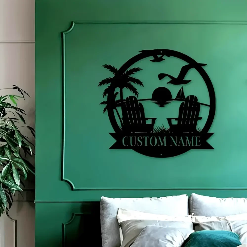 

Custom Iron Wall Decor Unrivaled Custom Metal Sunset Beach Wall Art. Personalized, Ideal for Porch Decor & Gift - giving.