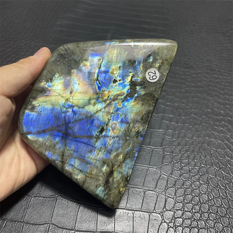 820g Highest Quality Natural Blue Colorful Purple Labradorite Freeform Crystal Healing Stone for Home Decor Spiritual Luck
