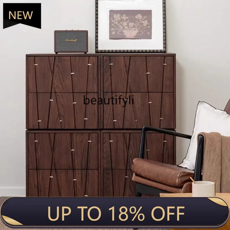 

P178 French Retro Bedroom Nightstand Living Room Storage Cabinet Vintage Style Combination TV Cabinet