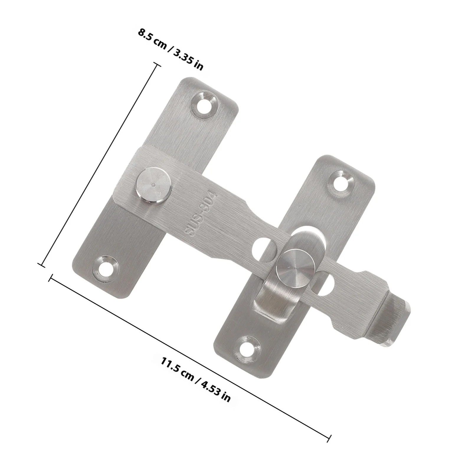 الحمام قفل مزلاج الفولاذ المقاوم للصدأ الثقيلة سلامة الترباس انزلاق بوابة المزالج أقفال باب الحظيرة شاشة الباب السنانير 360 درجة #5
