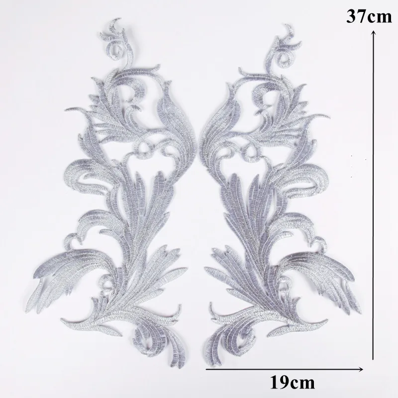 2 pezzi oro argento ricamo barocco lucido Applique collare ferro cucire Patch per abito da sposa abito fai da te vestiti Decor artigianato