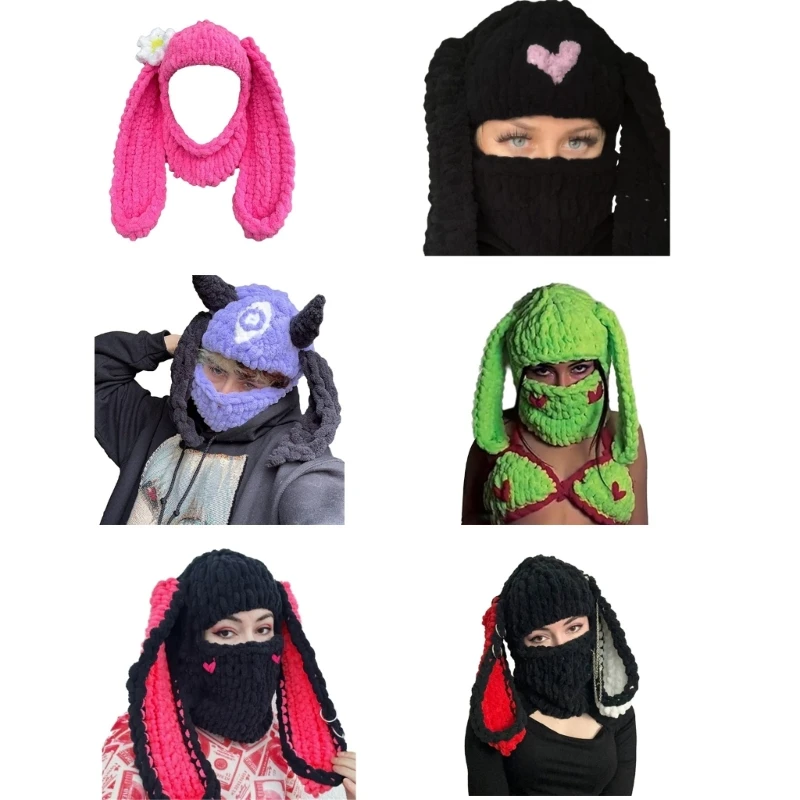 

Insstyle Long Eared Breathable Full Face Cover Balaclava Halloween Hat