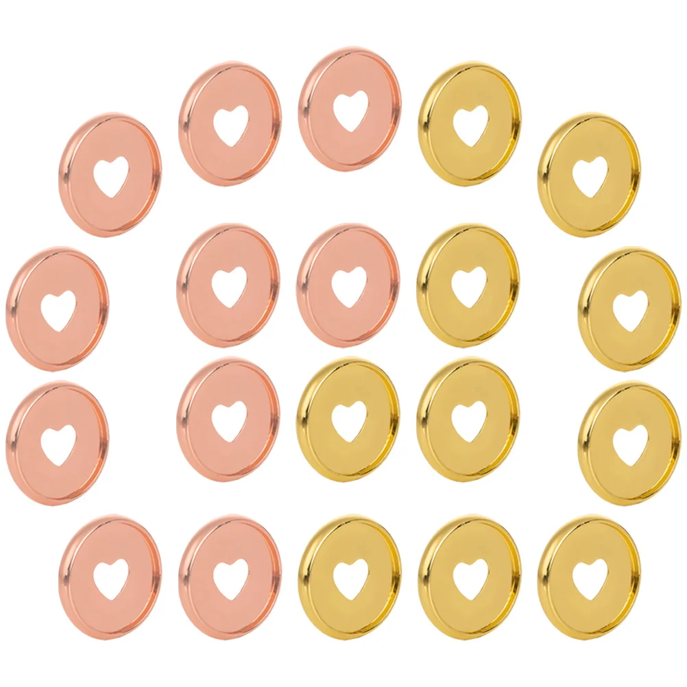 

20pcs Heart Shaped Photo Album Discs 24mm Gold Rose Notebook Binders Planner Supplies Loose Leaf Buckle Tools Book