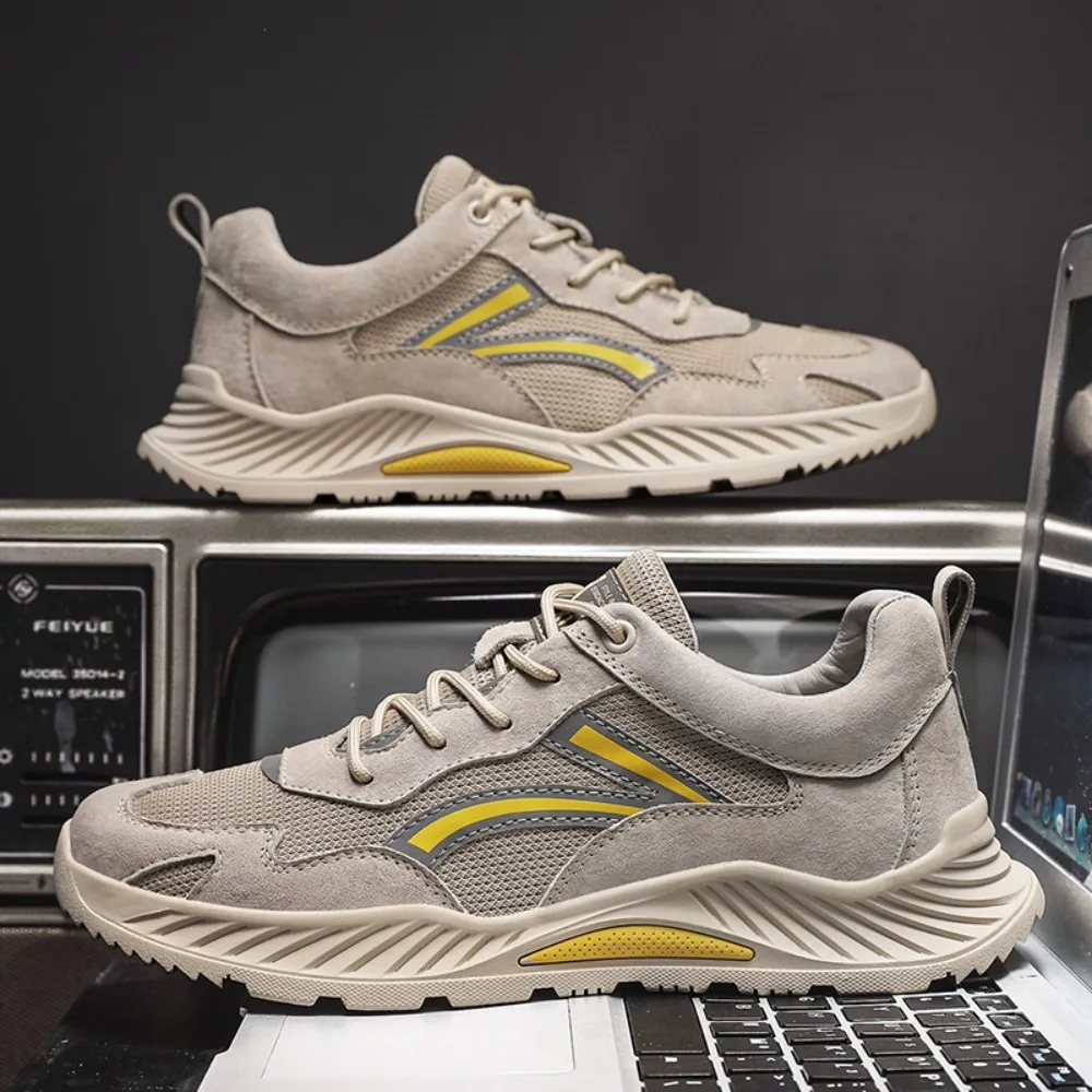 Men's new trendy mesh casual shoes, lightweight and versatile sports shoes, low-top breathable workwear, wear-resistant