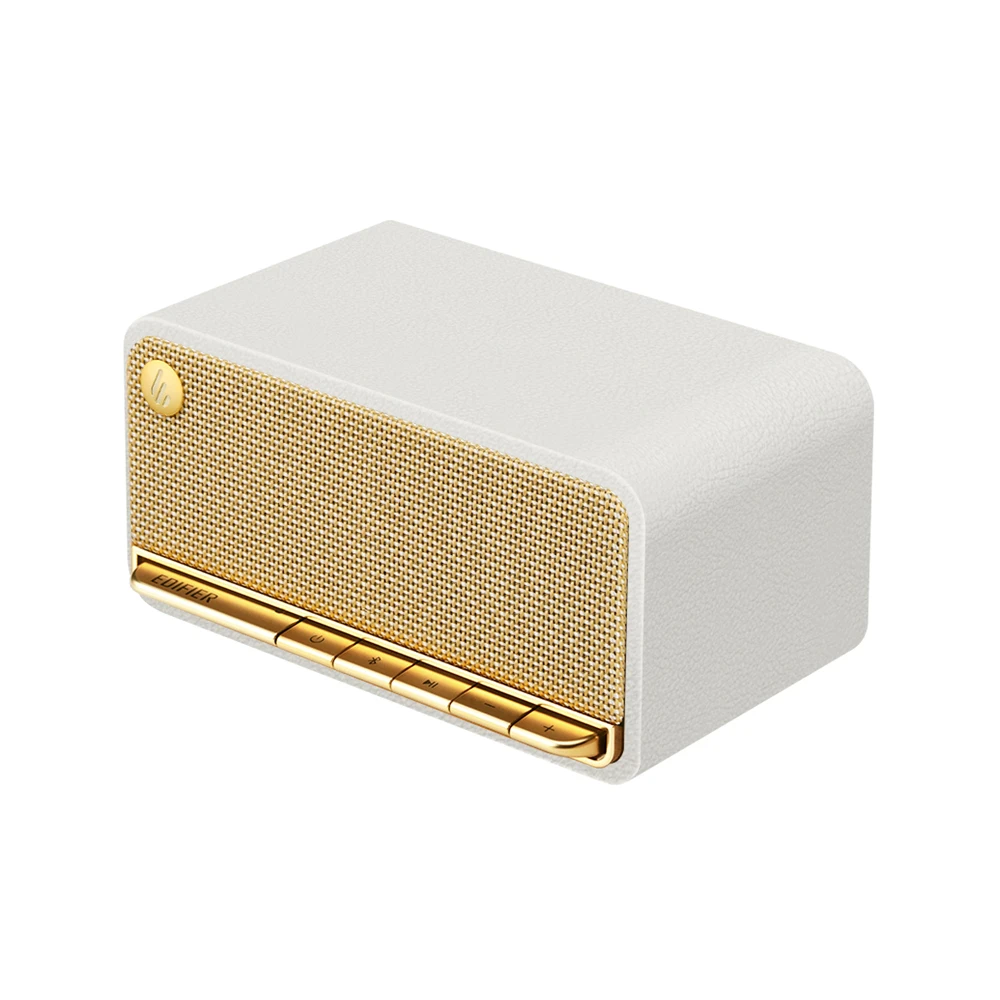 EDIFIER MP230 Retro Bluetooth-tafelluidspreker 20W Dubbele 48mm driver 9 uur speeltijd Snelle oplading AUX USB-C TF-kaart Pianoknoppen
