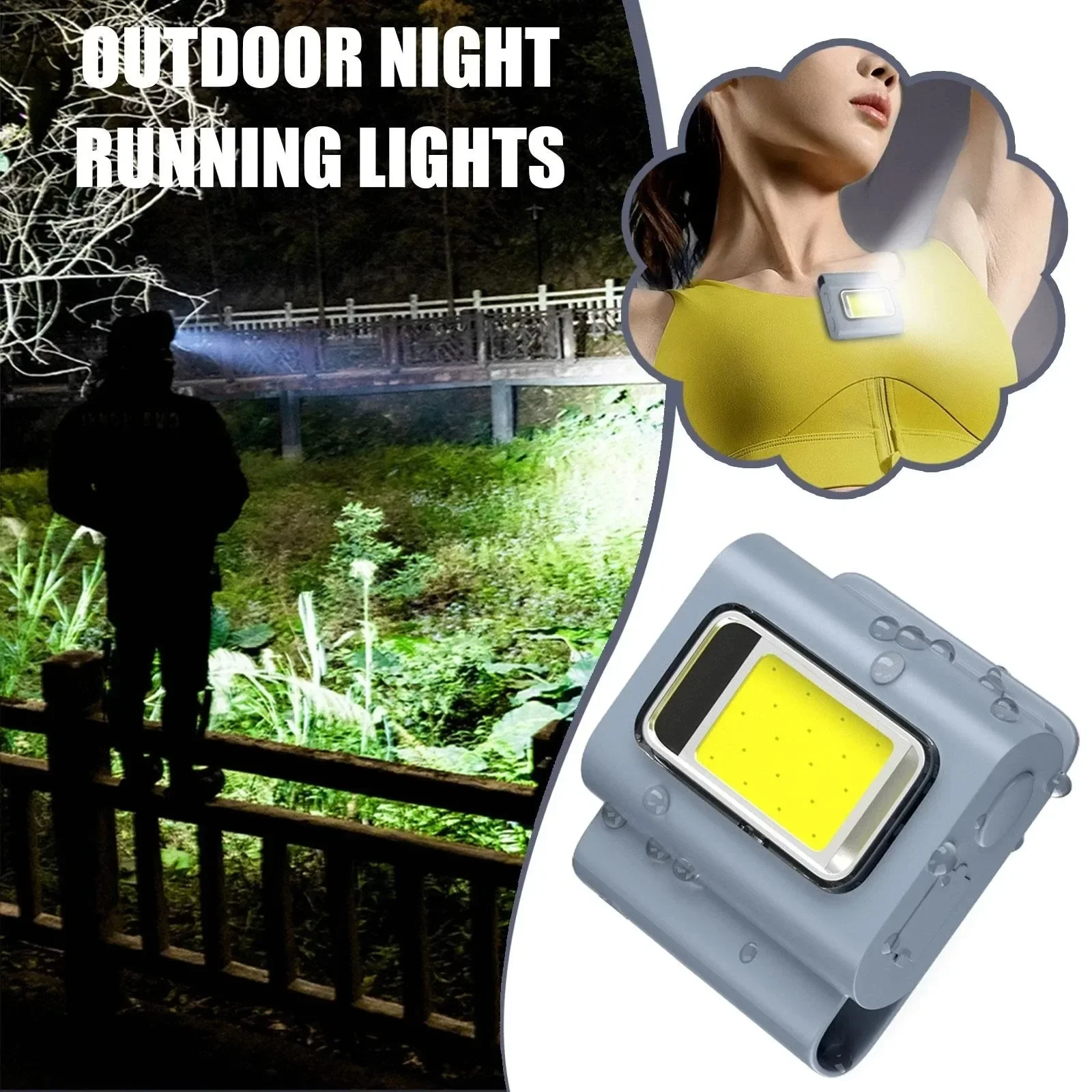 Magnetic COB Clip On Light USB Rechargeable Waterproof Headlamp Bright Emergency Flashlight for Cycling Camping Running Hiking